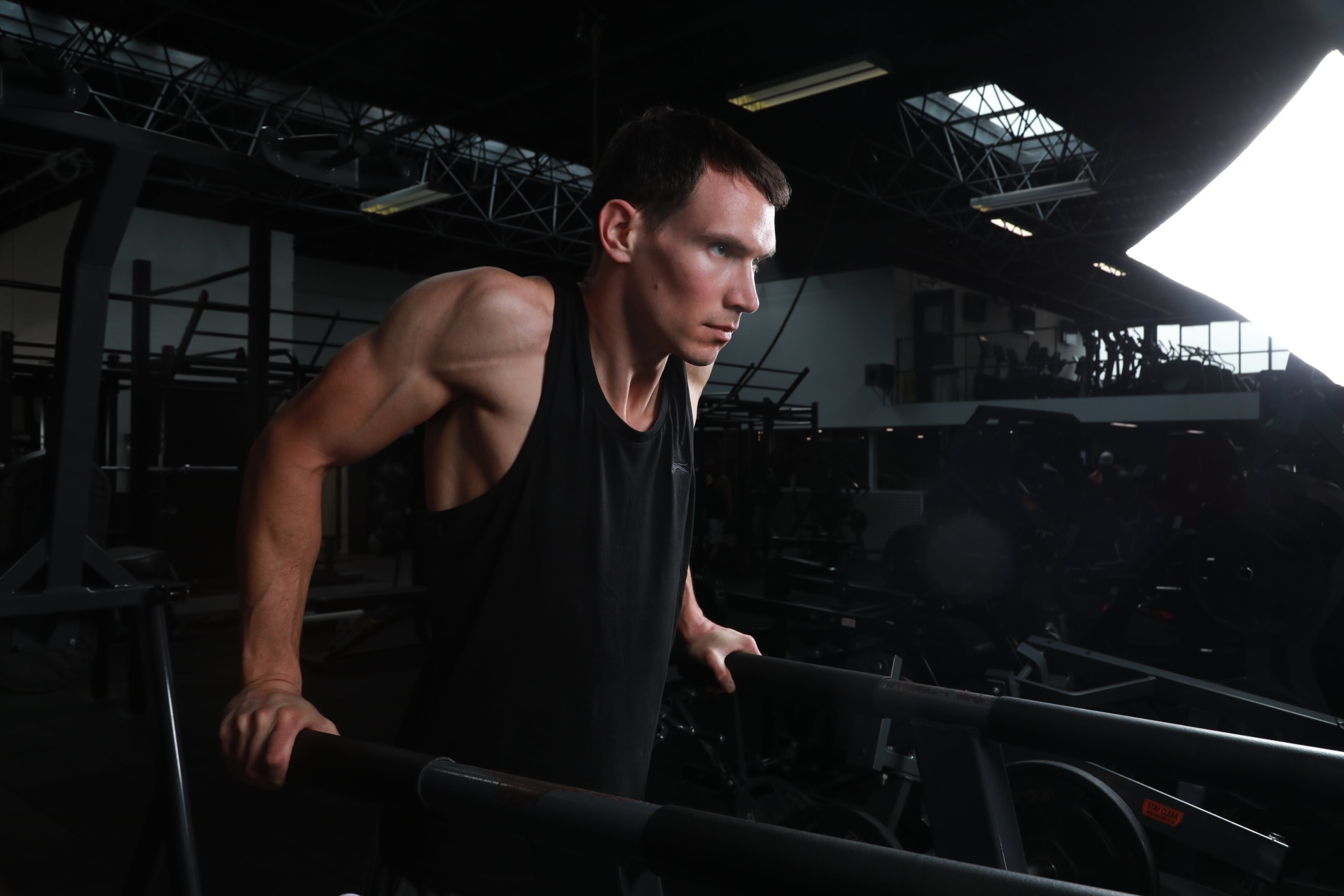 Rob training in the gym