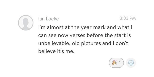 Ian Locke: a year in, looking at the old pictures and not believing it is him