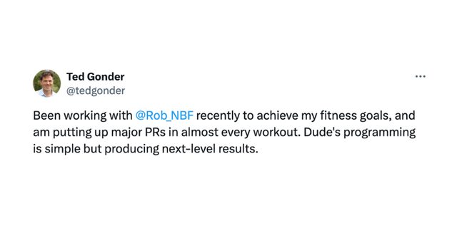 Ted Gonder: major personal records in almost every workout