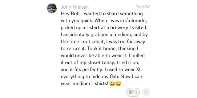 John Nielsen: wearing a medium after years of XL to hide it