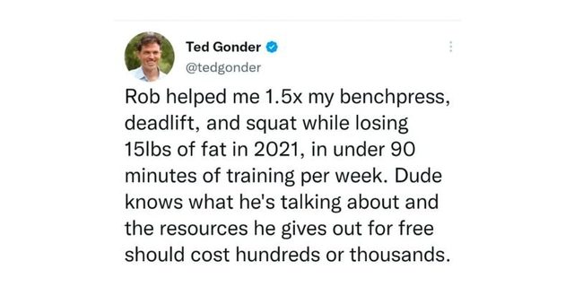Ted Gonder: bench, deadlift and squat up by half while losing 15 lbs of fat