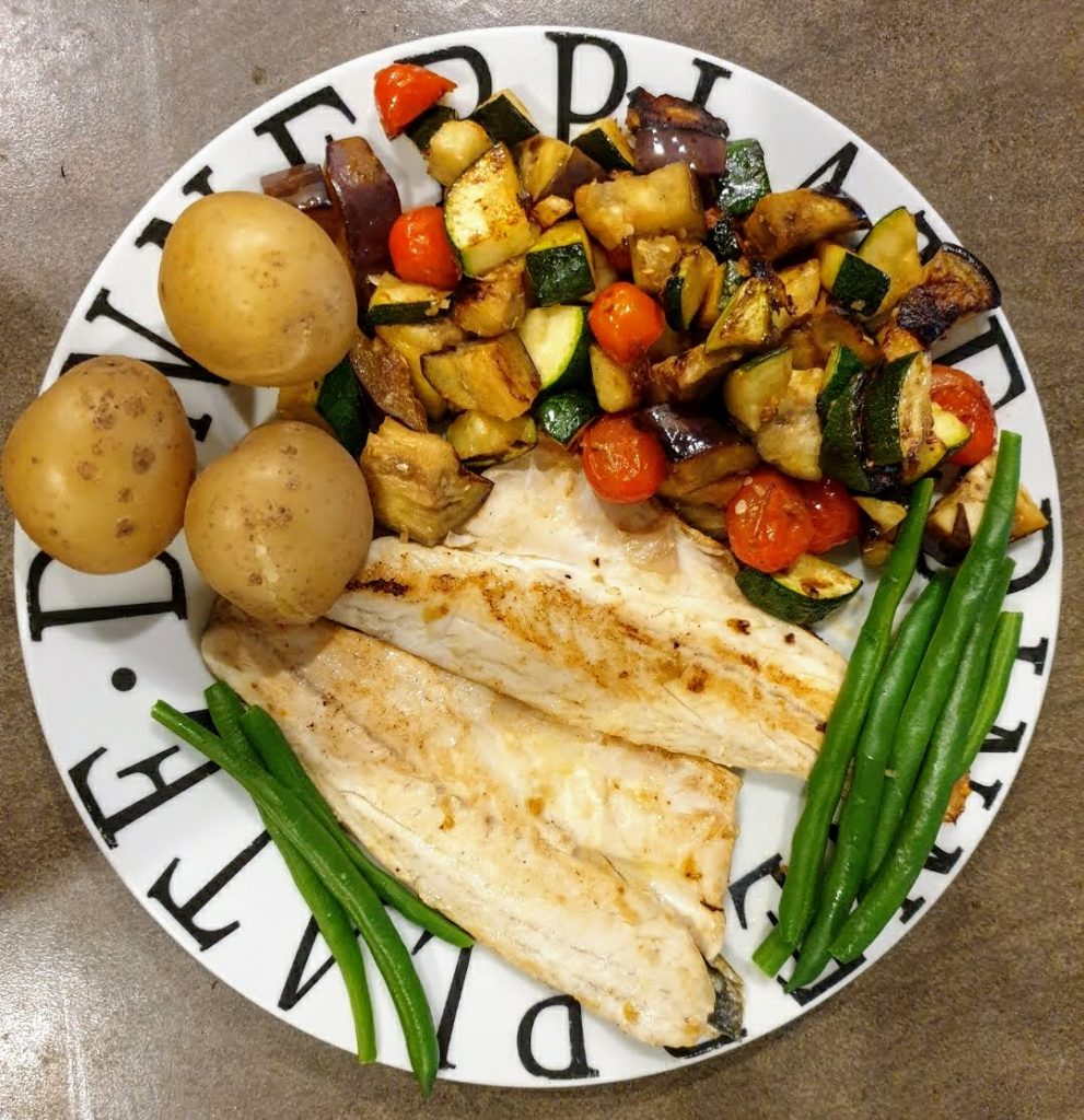 white fish and vegetables. Potatoes are highly satiating