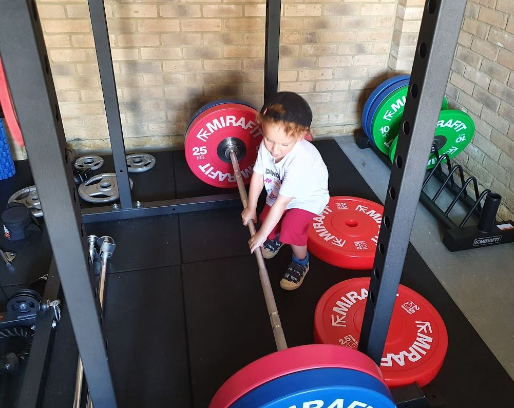 lifting with kids